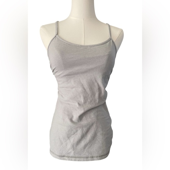 Lululemon Power Y Tank *Luon Tonka Stripe Heathered Slate White sz 6 - Picture 3 of 8